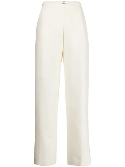 Gia Studios Wide-leg Wool-silk Trousers In White