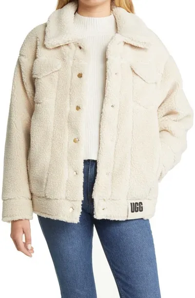 Ugg Fleece Trucker Jacket In White