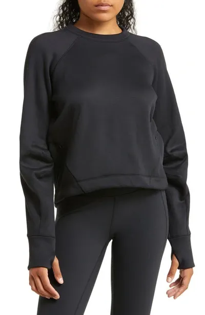 Sweaty Betty Run Crewneck Performance Sweatshirt In Black