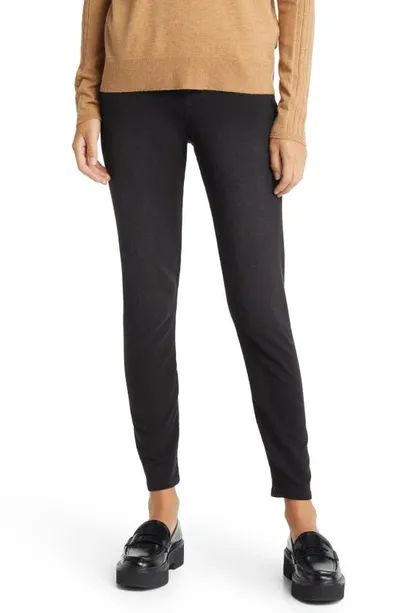 Hue Game Changing High Rise Skinny Denim Leggings In Black