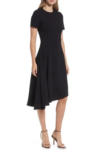 Black Halo Olcay Asymmetric Hem A-line Dress In Black