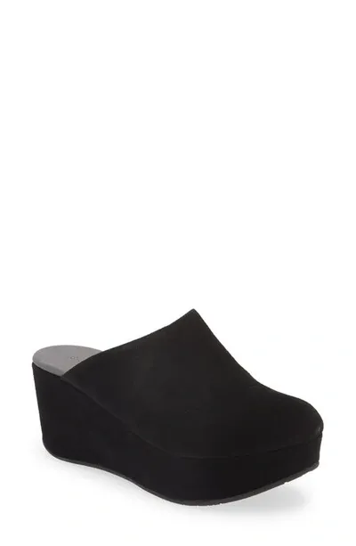 Chocolat Blu Yoma Platform Clog In Black Suede