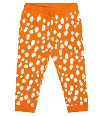 Stella Mccartney Kids' Printed Organic Cotton Sweatpants In Light Brown