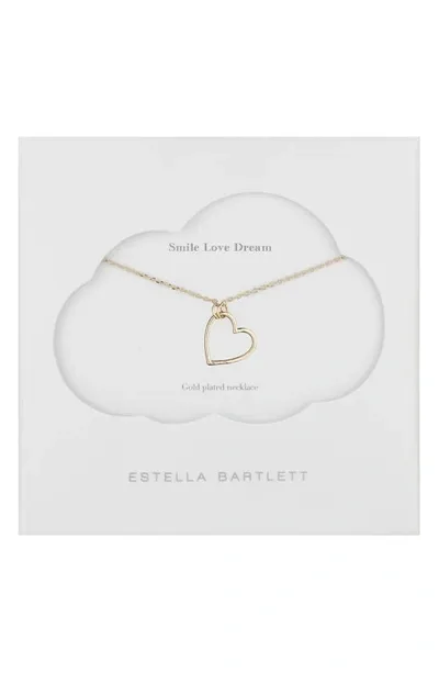 Estella Bartlett Smile Dream Love Open Heart Necklace In Gold