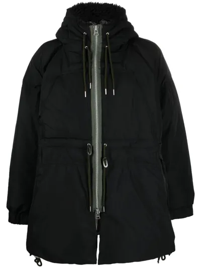 Sacai Padded Zip-up Parka In Black