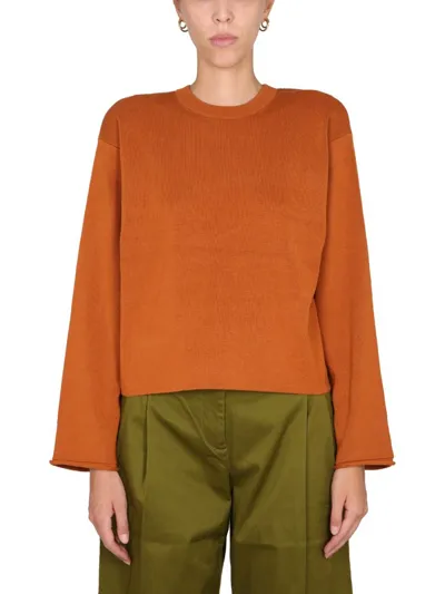 Proenza Schouler White Label Crewneck Knitted Jumper In Orange