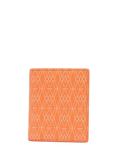 Wolf Logo-print Bi-fold Cardholder In Orange