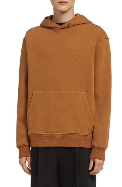 Zegna Drop-shoulder Jersey Hoodie In Brown