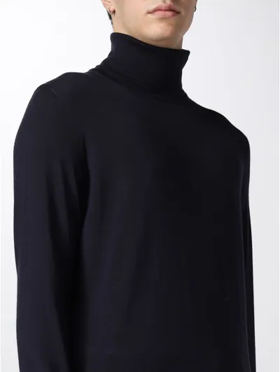 Ermenegildo Zegna Cashseta Light Turtleneck In Navy Blu  E8j00120 B98 In Black