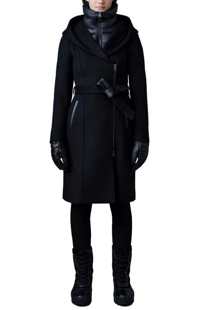 Mackage Shia-z Coat With 800 Fill Power Down Removable Bib In Black