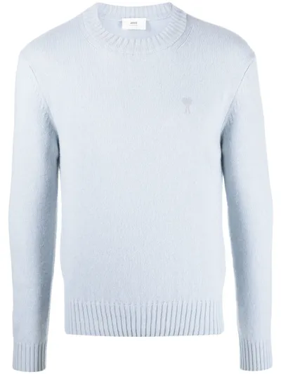 Ami Alexandre Mattiussi Ami De Coeur Cashmere Jumper In Blue