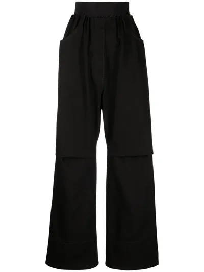 Raf Simons High-rise Wide-leg Jeans In Black