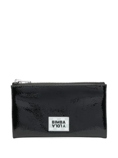 Bimba Y Lola Logo Patch Zip Wallet In Black