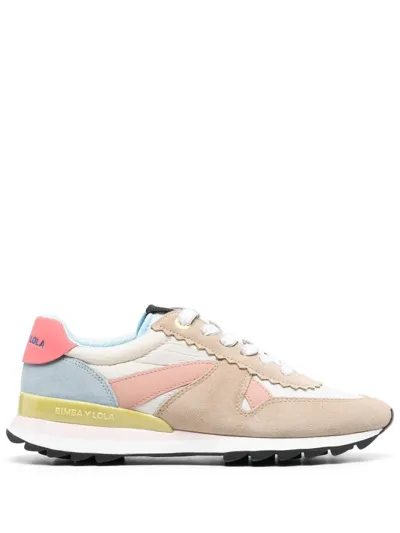 Bimba Y Lola Colour-block Chimo-logo Running Sneaker In Neutrals