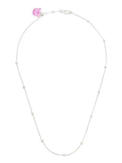 Bimba Y Lola Bear-pendant Chain-link Necklace In Silver