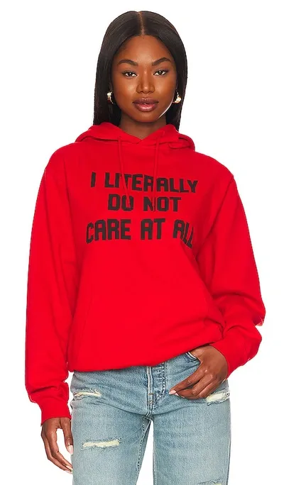 Departure I Literally Do Not Care Hoodie In Red