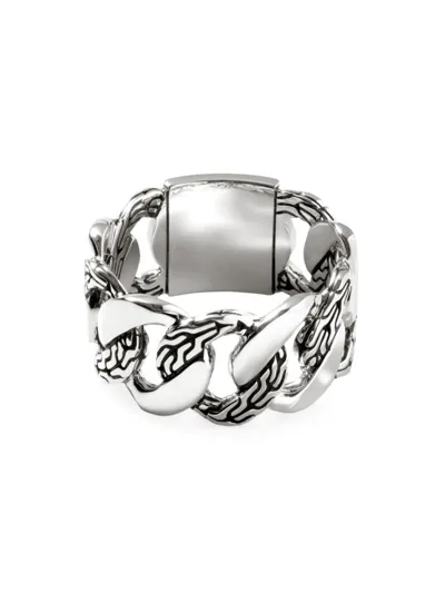 John Hardy Carved Chain Band Ring In Silver