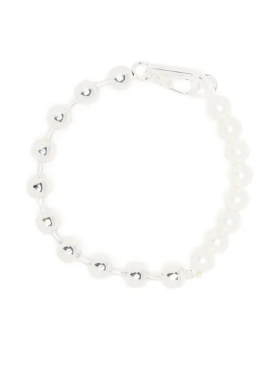 Bimba Y Lola Oval Pearl-embellished Bracelet In White