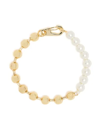 Bimba Y Lola Oval Pearl-embellished Bracelet In White