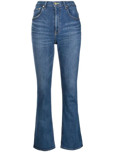 Tu Es Mon Tresor Emerald Straight-leg Jeans In Blau