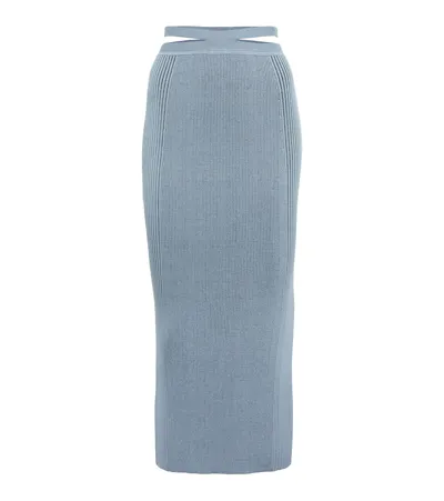 Jonathan Simkhai Orion Rib-knit Midi Skirt In Slate