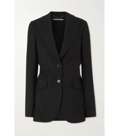 Stella Mccartney Linen Blend Blazer Jacket In Black