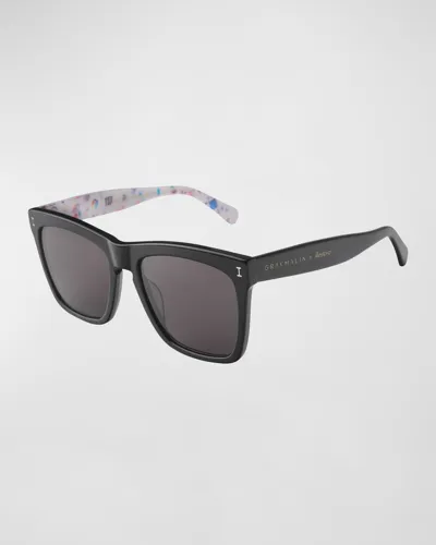 Illesteva X Gray Malin Square Acetate Sunglasses In The Beach