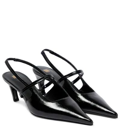 Totême The Sharp Leather Slingback Pumps In Black