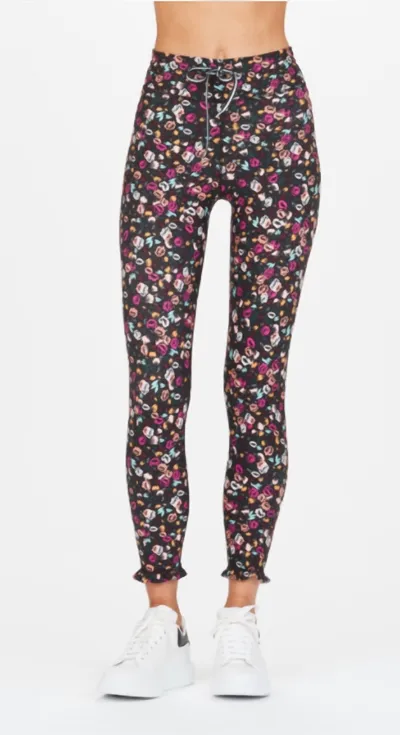 The Upside Ruffle-trimmed Floral-print Stretch Leggings In Multi