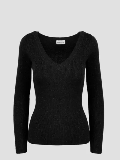 P.a.r.o.s.h Leila Ribbed Sweater In 013nero