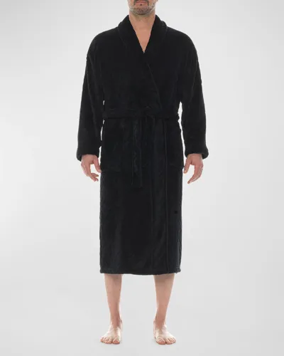 Majestic Men's Crossroads Jacquard Shawl Robe In Black