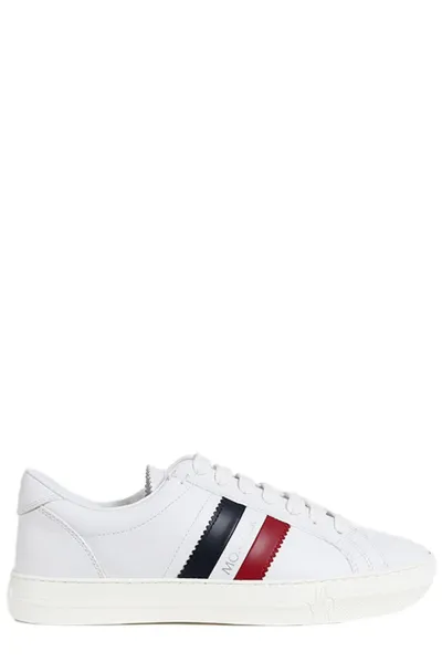 Moncler Logo Printed Lace-up Sneakers In White