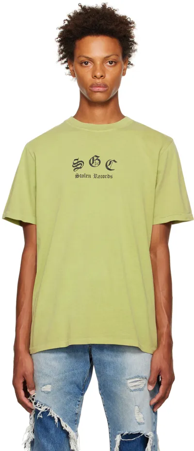 Stolen Girlfriends Club Green 'stolen Records' T-shirt In Avocado