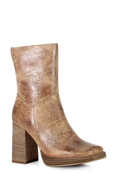 Diba True Mont Pilier Platform Bootie In Tan Vintage