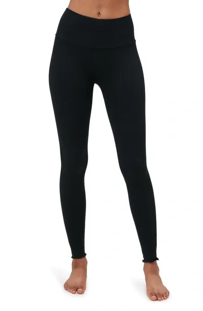 Spiritual Gangster Love Sculpt Ruffle High Waist Leggings In Black