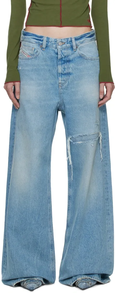 Diesel D-sire Wide-legjeans In Blue