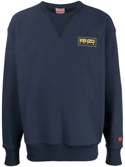 Kenzo Logo Print Sweatshirt In Blue