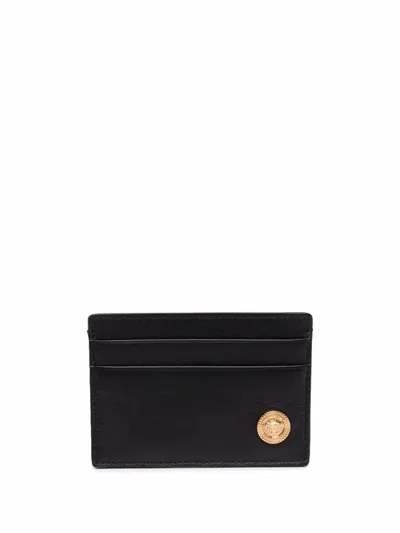 Versace Logo Card Holder In Nero