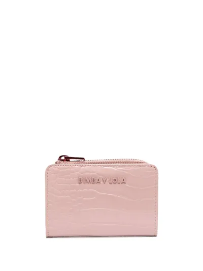 Bimba Y Lola Crocodile-embossed Zip Wallet In Pink