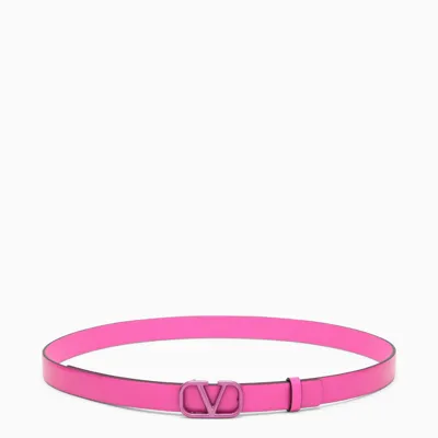 Valentino Garavani Pink Pp Leather Belt