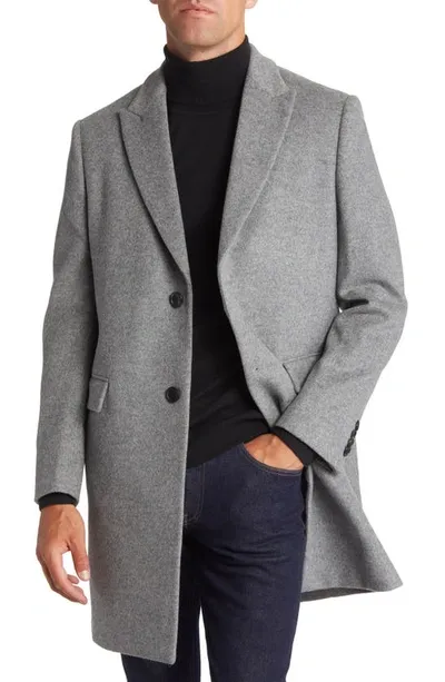 Cardinal Of Canada Men's Sutton Peak-lapel Wool Topcoat In Light Grey