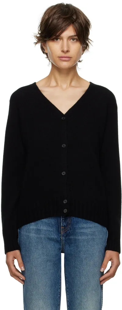 Margaret Howell Black Y-neck Cardigan In Blue