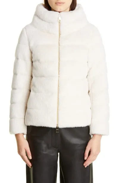 Herno Off-white Lady Faux-fur Jacket