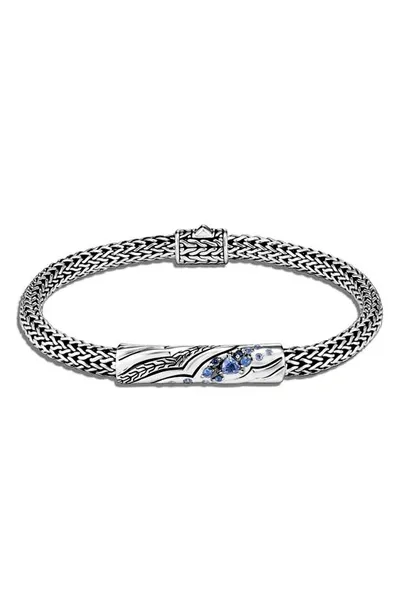 John Hardy Lahar Extra Small Chain 5mm Station Bracelet In Blue