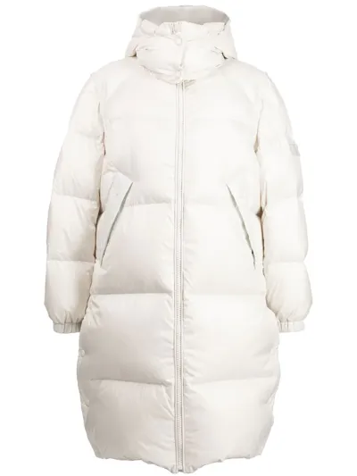 Yves Salomon Padded-design Zipped Coat In White