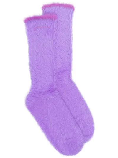 Jacquemus Les Chaussettes Neve Plush Socks In Purple