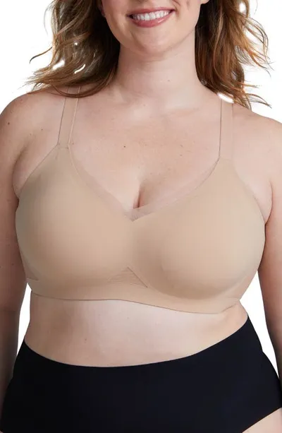 Honeylove Crossover Wireless Bra In Sand