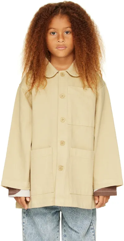 Main Story Kids Beige Squirrel Jacket In Pebble