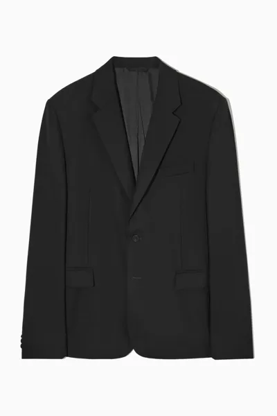 Cos Regular-fit Tailored Wool Blazer In Black