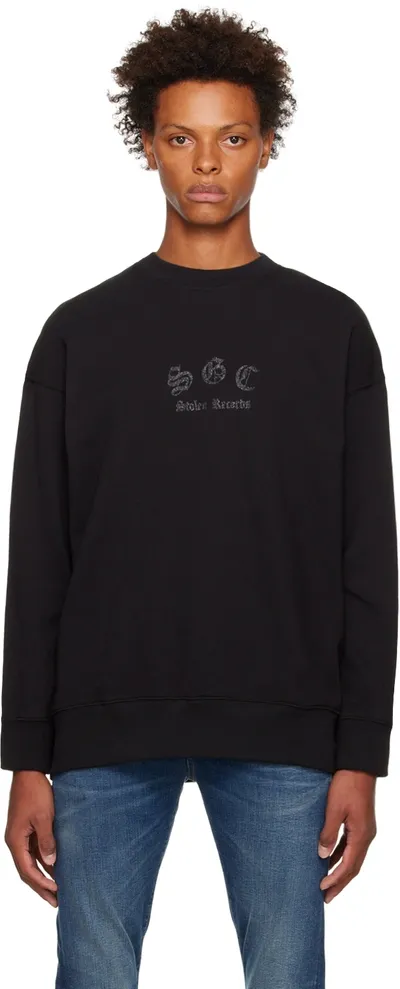 Stolen Girlfriends Club Black Stolen Records Sweatshirt In Washed Black